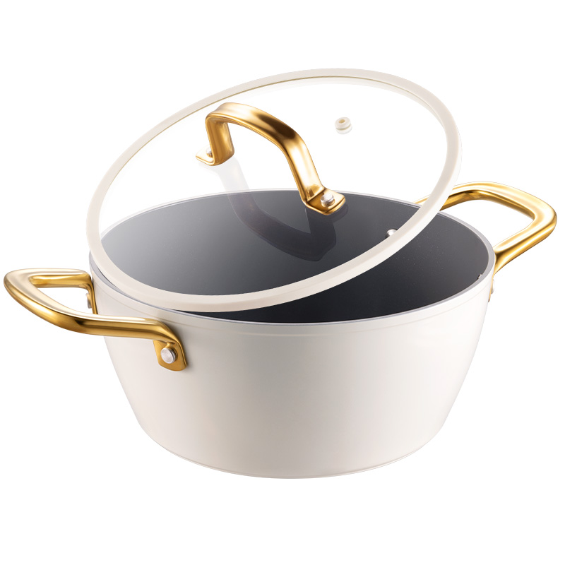 炊大皇 西厨不粘汤锅 XC24TG 24cm  象牙色（单位：只）