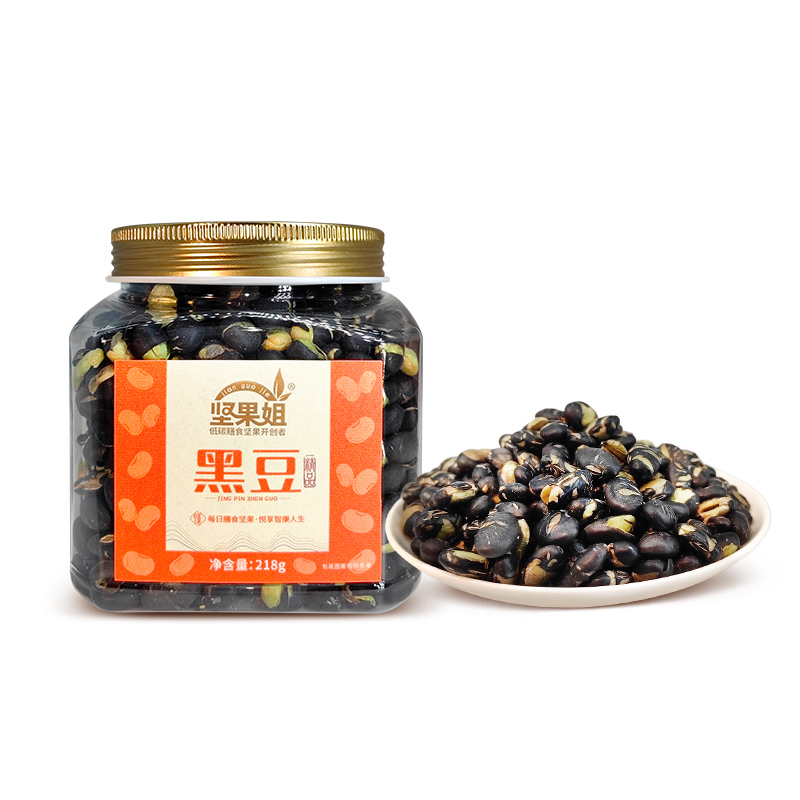 坚果姐 甄选坚果炒货 精品黑豆 218g*1罐 橙色（单位：罐）