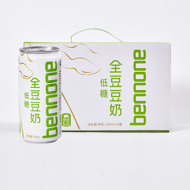 粤客嘉 全豆豆奶（低糖、低嘌呤） 15罐/箱 250ml/罐 本白色（单位：箱）