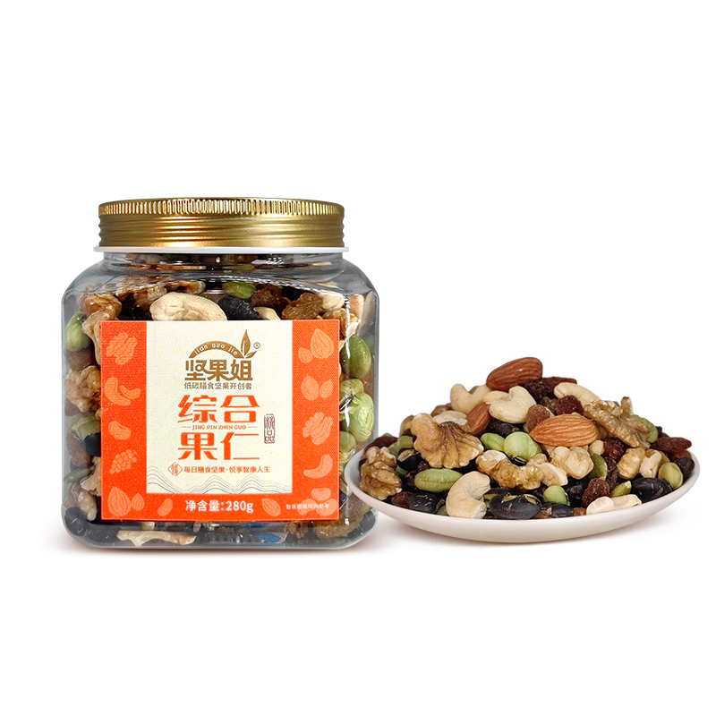 坚果姐 坚果炒货 精品综合果仁 280g*1罐 橙色（单位：罐）