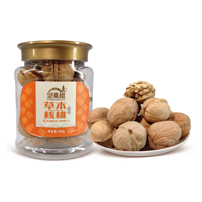 坚果姐 坚果炒货 臻品草本核桃 105g*1罐 混色（单位：罐）