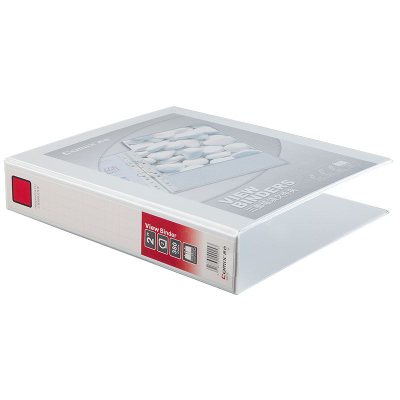 齐心（COMIX） 2寸2孔美式三面插袋D型档案夹  A0215 A4 白色（单位：个）