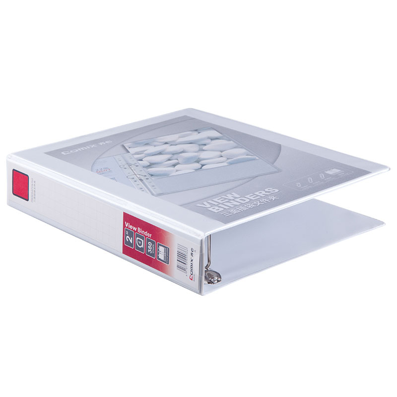 齐心（COMIX） 2寸4孔D型夹美式三面插袋文件夹  A0230 A4 白色（单位：个）