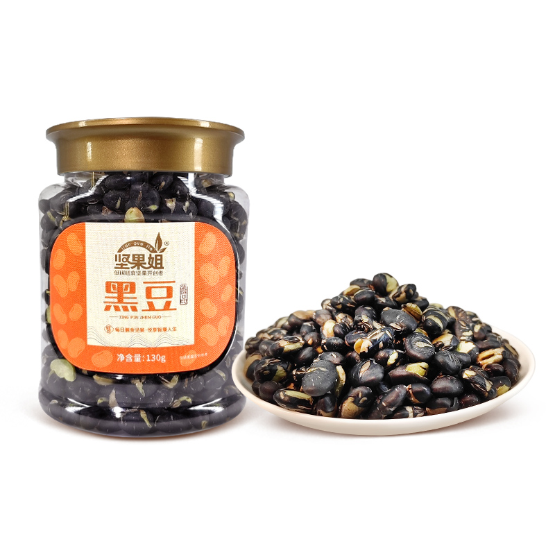 坚果姐 坚果炒货 臻品黑豆 130g*1罐 橙色（单位：罐）