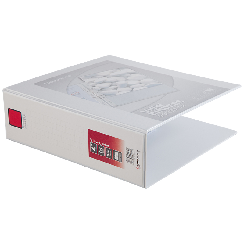 齐心（COMIX） 4寸2孔D型夹美式三面插袋文件夹 A4 白色 A0237 A4  白色（单位：个）