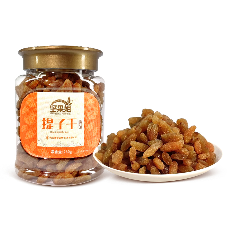 坚果姐 蜜饯果干 臻品提子干 230g*1罐 橙色（单位：罐）