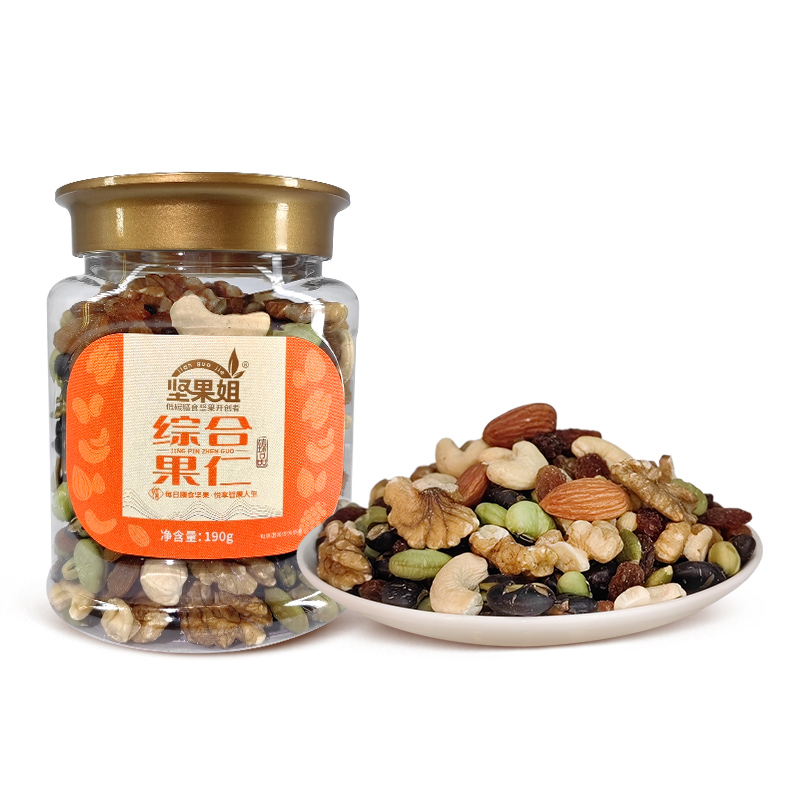 坚果姐 坚果炒货 臻品综合果仁 190g*1罐 橙色（单位：罐）
