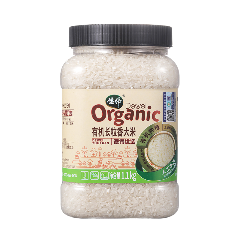 德伟（dewei） 长粒香大米 有机 1100g 白色（单位：罐）