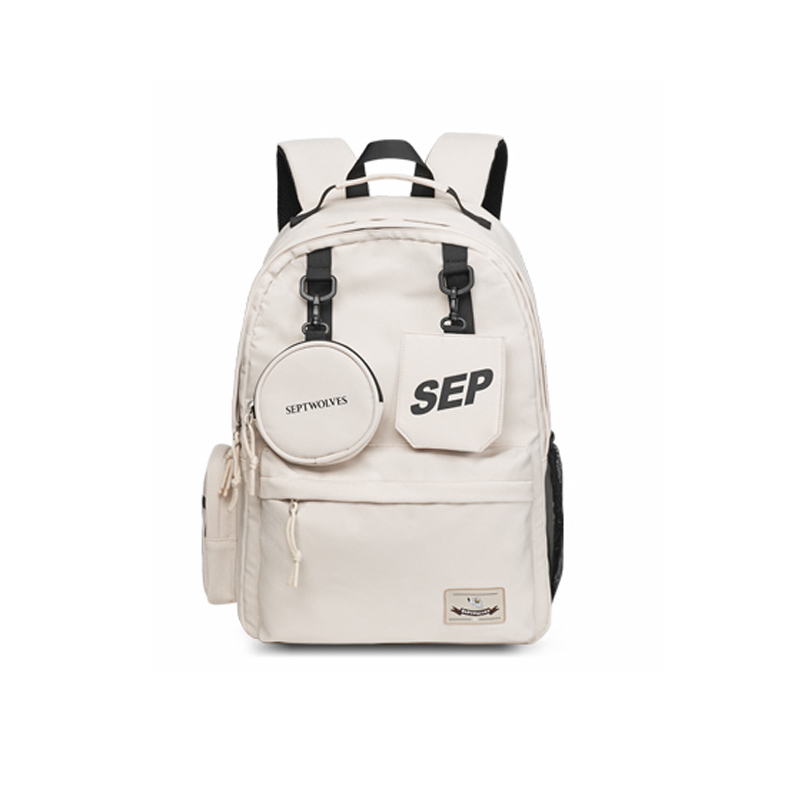 七匹狼（SEPTWOLVES） 双肩包女潮牌背包 CD031069-1 315x180x430mm 米白色（单位：个）