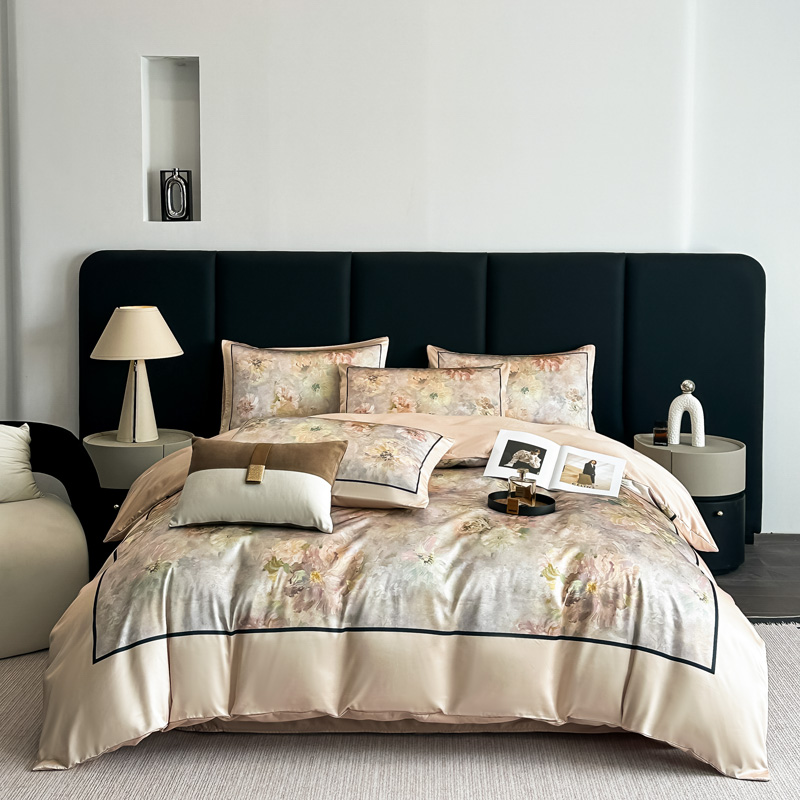 圣夫妮 玉锦缎数码印花四件套 SFN-227 红颜醉 2.0米 混色（单位：套）