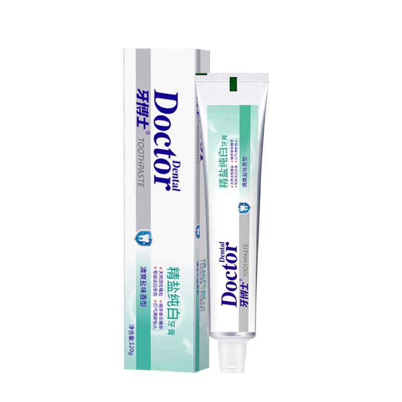 牙博士 牙龈护理清新口气去牙渍洁白 精盐纯白 牙膏 120g 白色（单位：支）