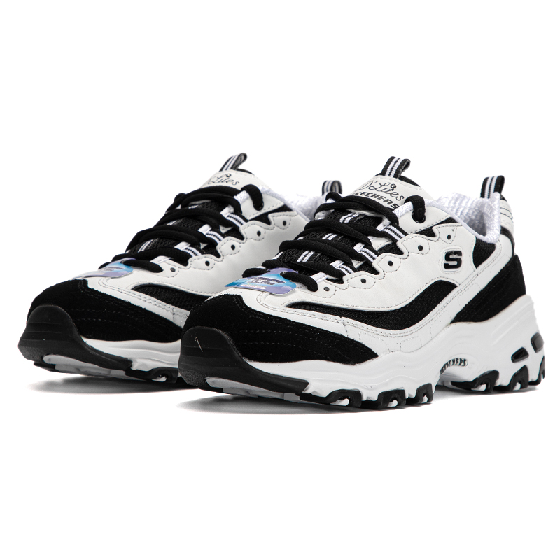 斯凯奇（Skechers） 女运动休闲鞋熊猫鞋 13148-WBK 38.5 38.5 黑色（单位：双）