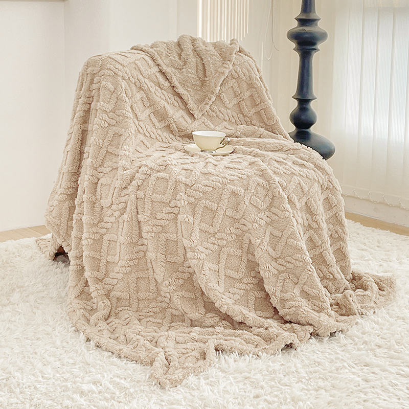 皇冠（CROWN） 剪花绒毛毯 T1105 150*200CM  粽色（单位：条）