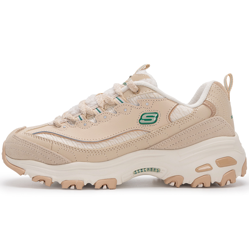 斯凯奇（Skechers） 女运动休闲鞋熊猫鞋 150244-NTGR 38 38 自然色/绿色（单位：双）