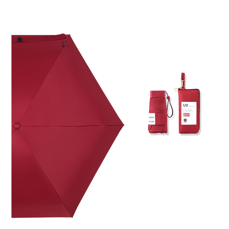 mamoru （六折）防晒伞 手袋版 212G 酒红（单位：把）