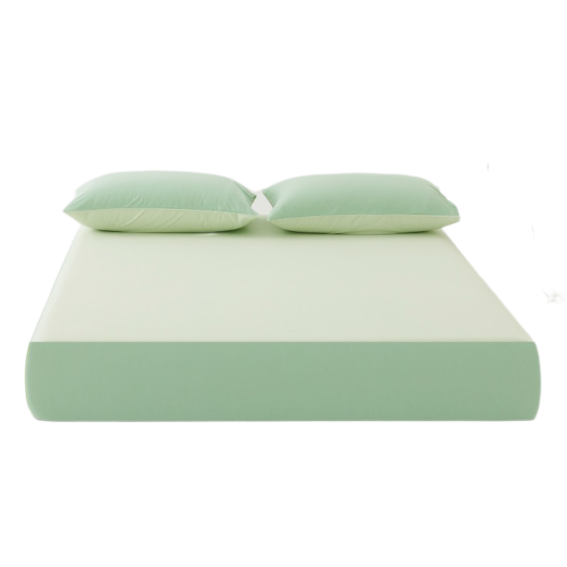 躺岛 四季床笠双面织透气单件床垫保护罩 可机洗亲肤 180*200cm 梅子青+浅草绿（单位：张）