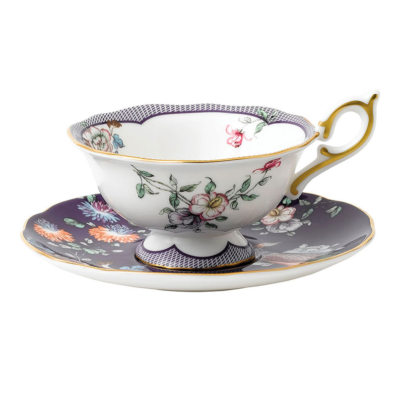 WEDGWOOD 威基伍德漫游美境午夜彩鹤花茶杯碟组 40024023 150ml*1 蓝色（单位：套）