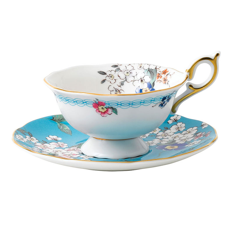 WEDGWOOD 威基伍德漫游美境苹果花季花茶杯碟组 40024024 150ml*1 水蓝色（单位：套）