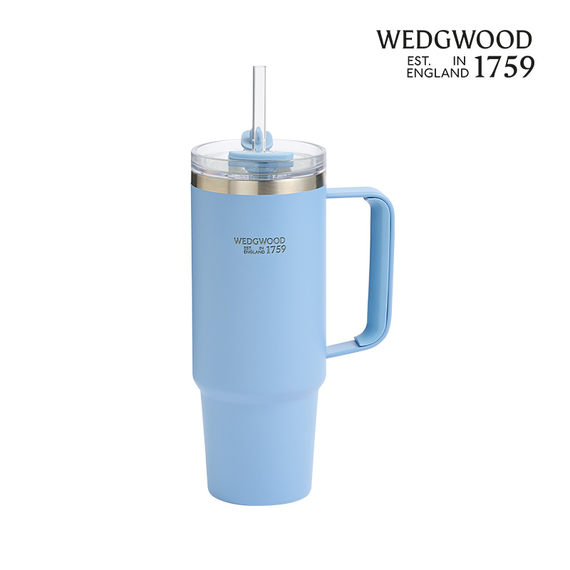 WEDGWOOD 浮雕玉石粉彩吸管杯 1078319 888ml 蓝色（单位：个）