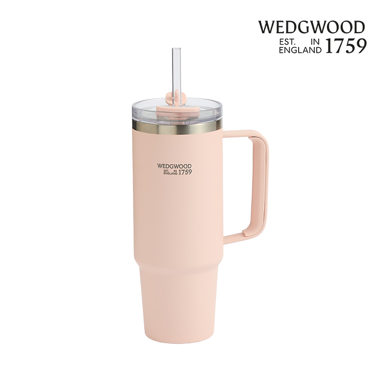 WEDGWOOD 浮雕玉石粉彩吸管杯  1078320 888mL 粉色（单位：个）