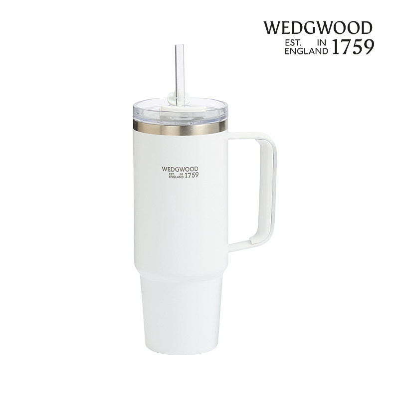 WEDGWOOD 浮雕玉石粉彩吸管杯 1078321 888ml 白色（单位：个）