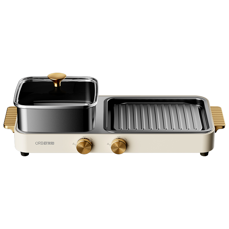 欧锐铂（O.R.B） 好事成双-涮烤一体锅 ORB-1915 3.5L 象牙色（单位：个）