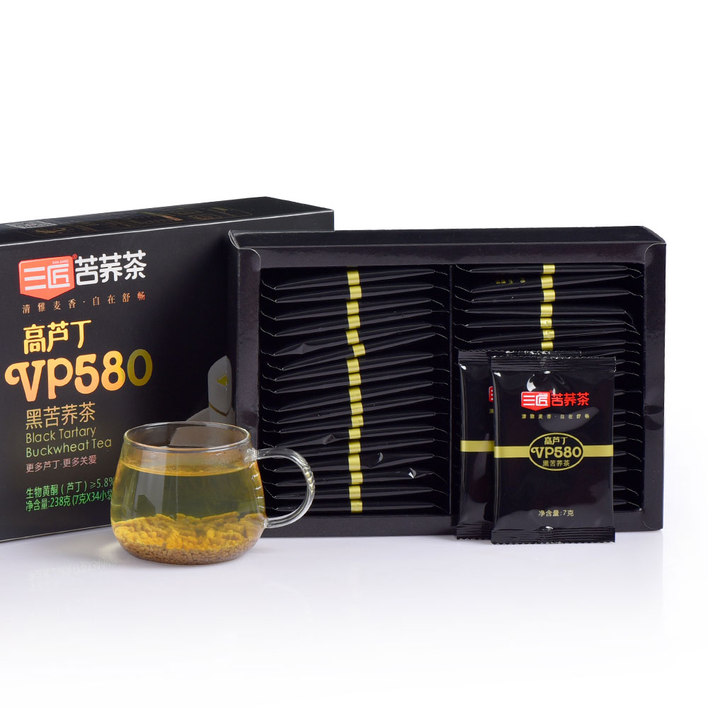 三匠 高芦丁238g 苦荞麦养生茶 （7g*34）*3盒 黑色（单位：组）