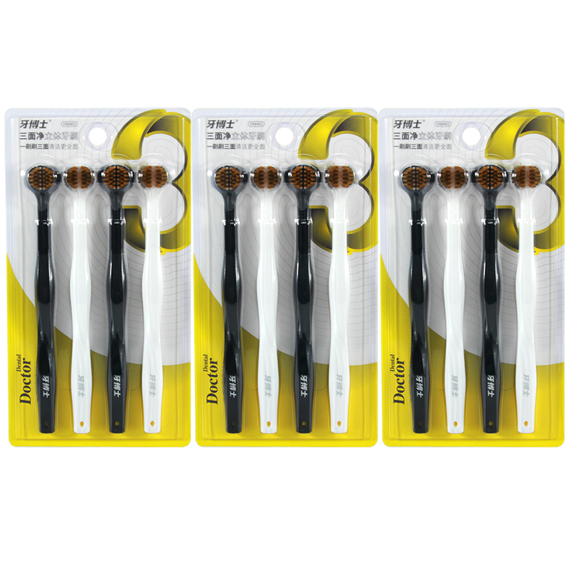 牙博士 牙刷 三面净立体DR6402 12支装 混色（单位：套）