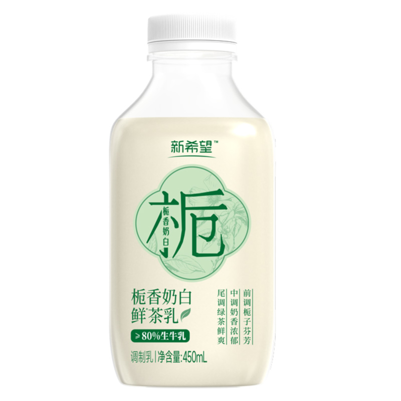 新希望 栀香奶白鲜茶乳 塑瓶系列 450ml*6瓶 水蓝色（单位：组）