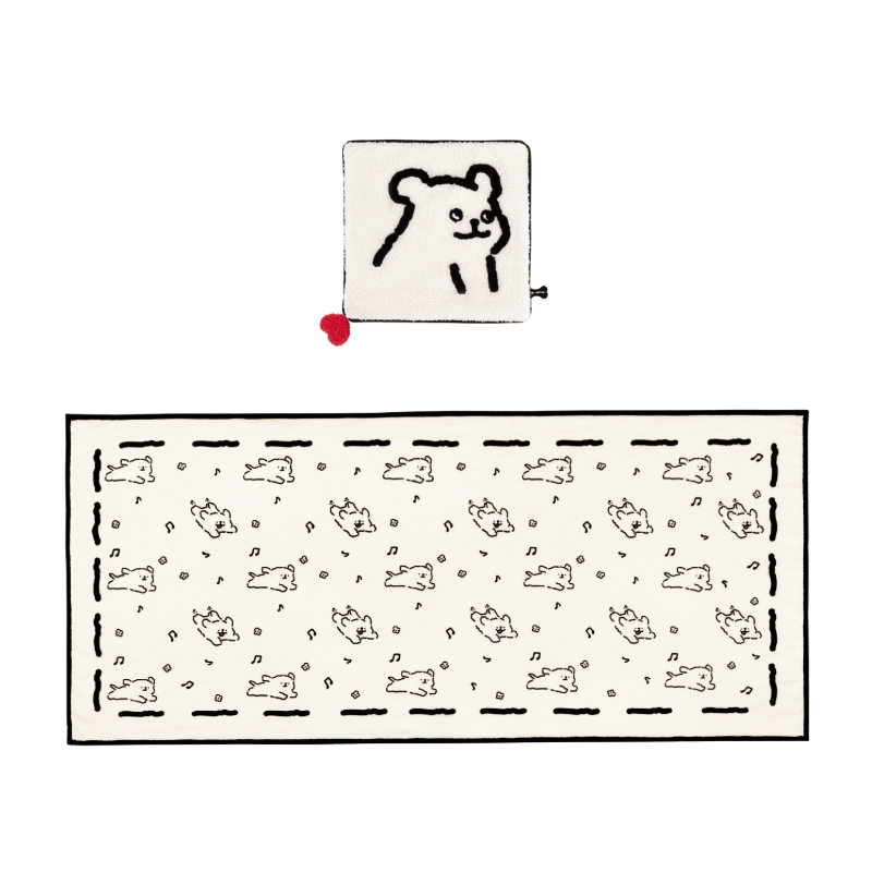躺岛 线条小狗联名系列绒绒披毯 小件系列 78cm*158cm 浅卡其色（单位：床）