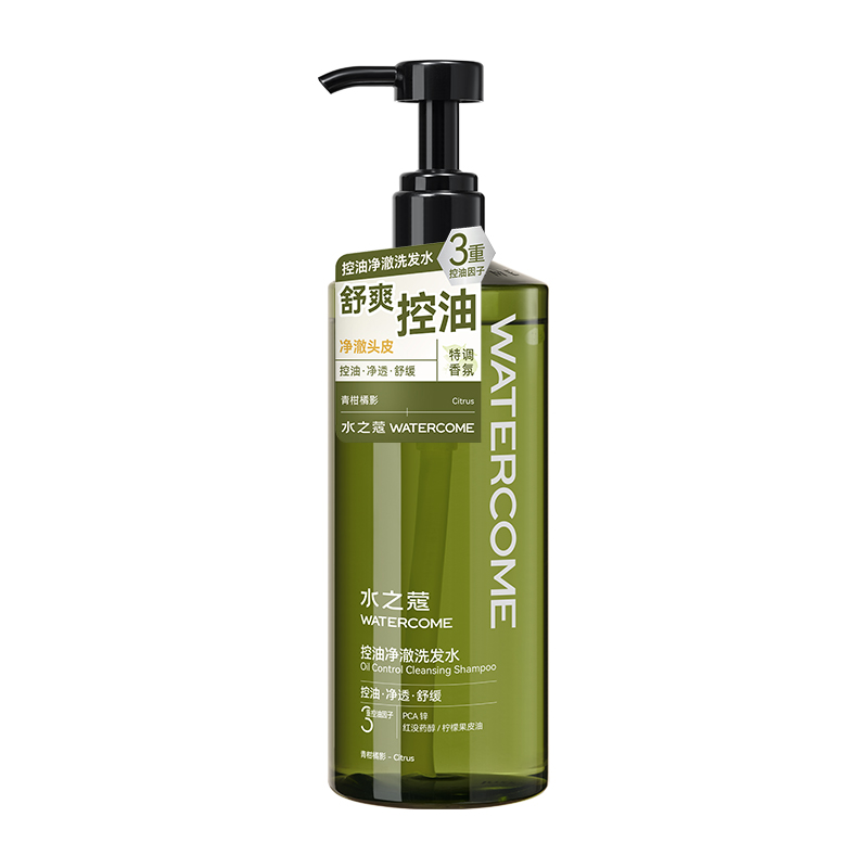 水之蔻 控油净澈洗发水青柑橘影 控油蓬松 600ml 绿色（单位：瓶）