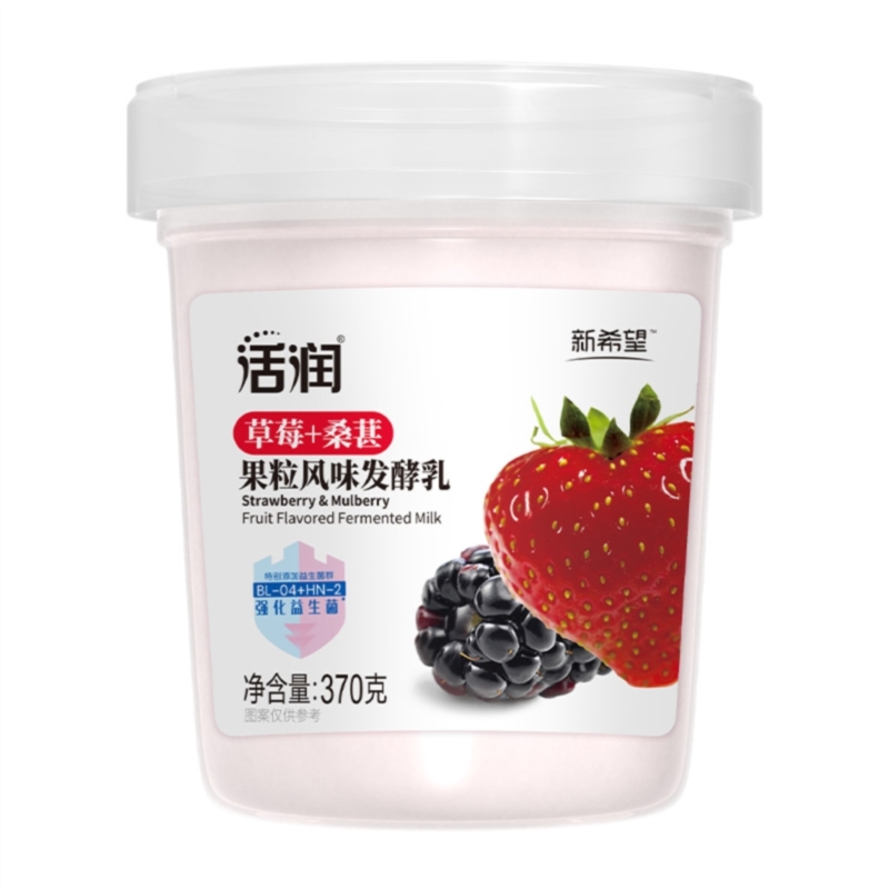 新希望 活润大果粒草莓桑葚浓酸奶 塑杯 370g*6杯 白色（单位：组）