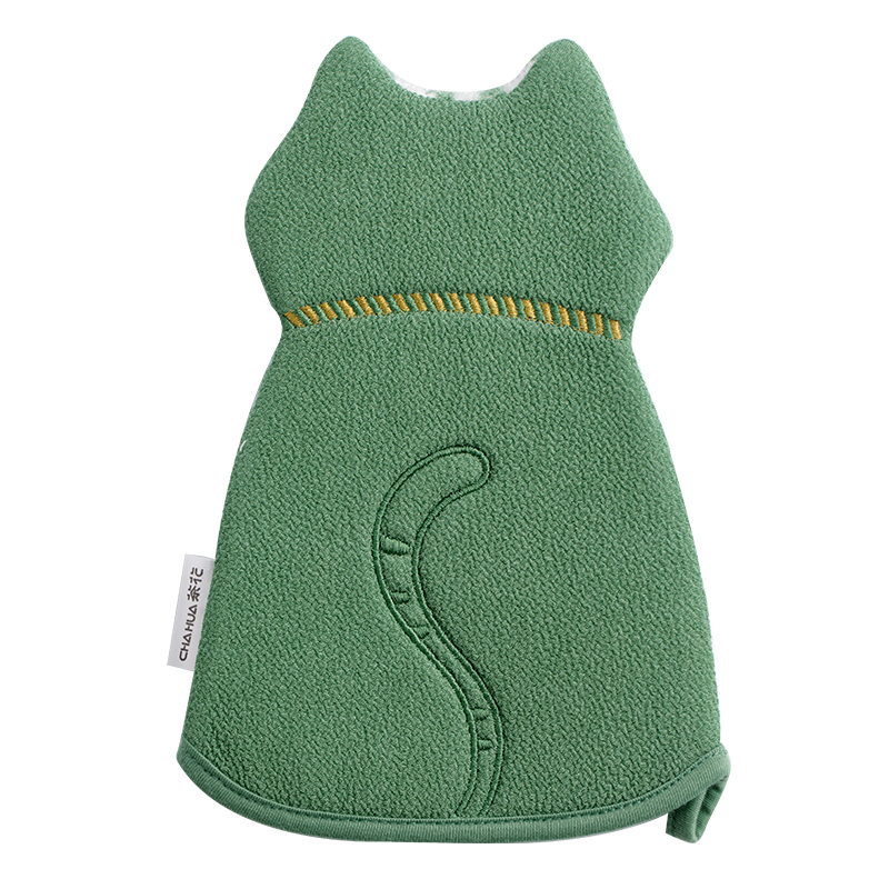 茶花（CHAHUA） 澡巾 252003 1只装【14*22cm】 混色【傲娇猫双用澡巾】（单位：只）