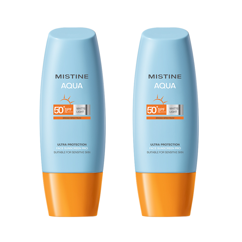 蜜丝婷（Mistine） 水润哑光清盈防晒霜 SPF50+PA++++ 60ml*2 黄色（单位：组）