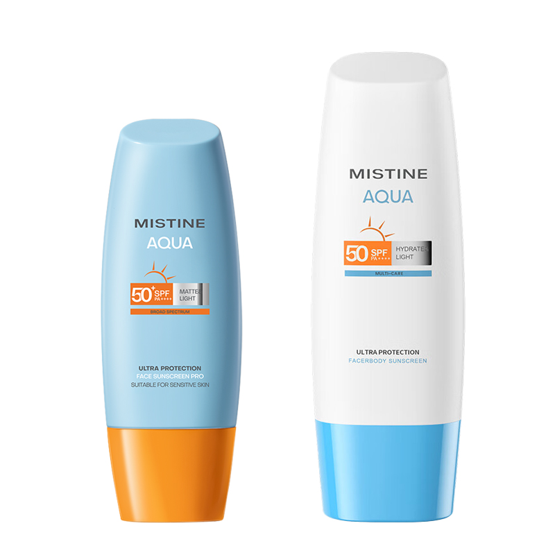 蜜丝婷（Mistine） 水润哑光清盈防晒霜 SPF50+PA++++ 60ml+70ml 黄色（单位：组）