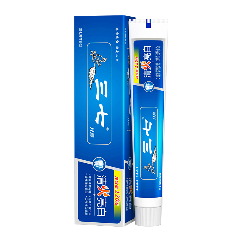 三七 牙膏 清火亮白 180g+30g 宝石蓝（单位：支）