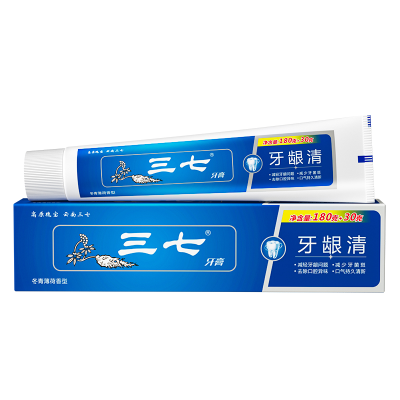 三七 牙膏 牙龈清 180g+30g 宝石蓝（单位：支）