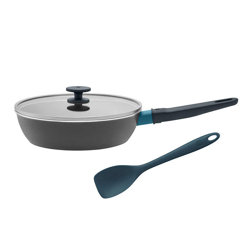 双立人 有钛陶瓷不粘深煎锅附小号硅胶铲 1033157 28cm 黑色（单位：套）
