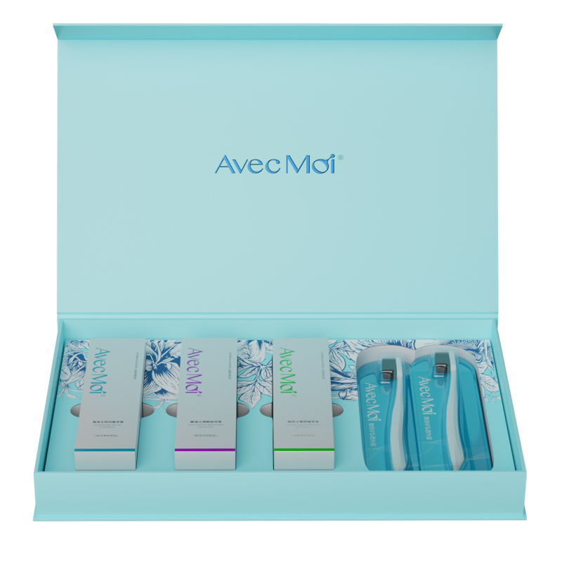 Avec Moi 甄选礼盒（抓马BD版） 通用牙膏牙刷礼盒 清新牙膏100g亮白牙膏100g舒缓牙膏100g、2支牙刷 天蓝色（单位：盒）