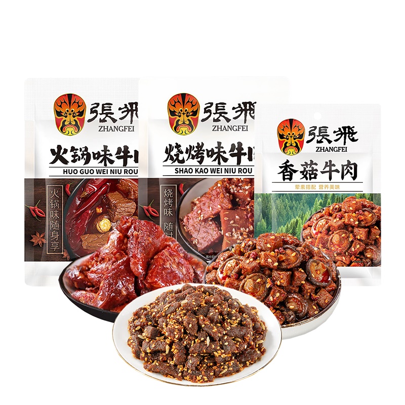 张飞 火锅烧烤香菇牛肉 休闲零食组合 194g 混色（单位：包）