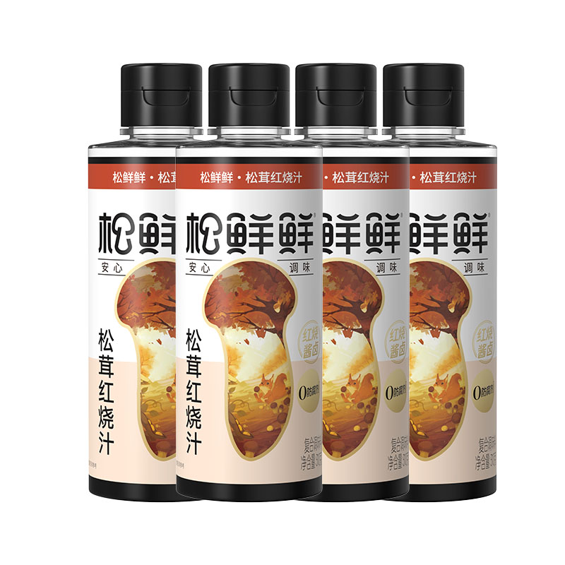 松鲜鲜 酱油 松茸红烧汁 310*4瓶 白色（单位：组）