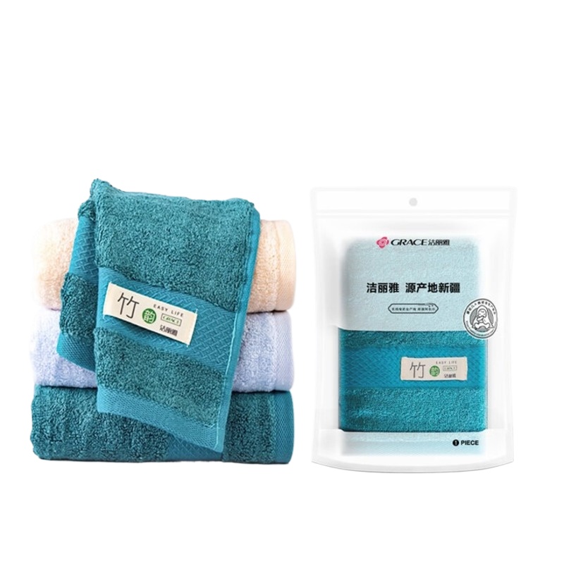 洁丽雅（Grace） 竹韵纯棉毛巾单条装  W0096 72*34cm 混色（单位：条）