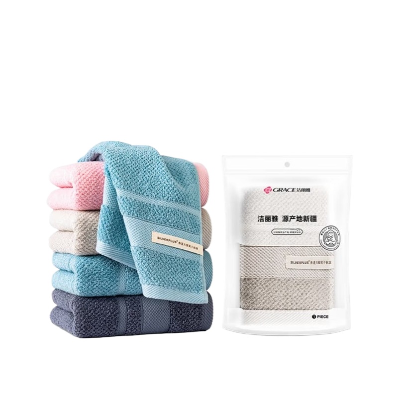 洁丽雅（Grace） 玄墨染纯棉毛巾单条装  W1108 70*33cm 混色（单位：条）