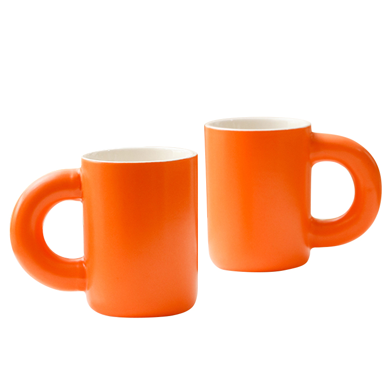 唯都 极简大耳朵对杯 W-H23 300ml*2 橙色（单位：套）