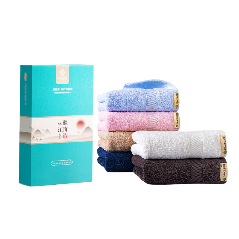 洁丽雅（Grace） 素艺毛巾单条礼盒装  W1627 72*33cm 混色（单位：盒）