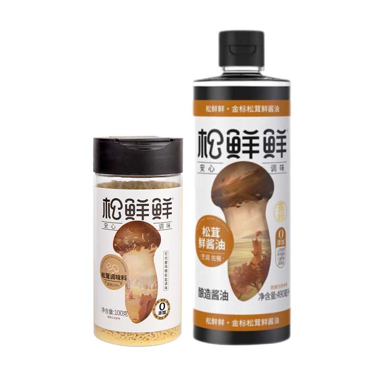 松鲜鲜 调味 组合套装 松茸调味料100g+松茸鲜酱油490mL 白色（单位：组）