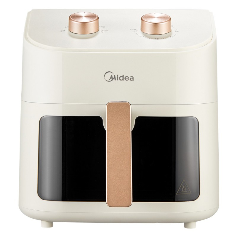 美的（Midea） 双旋钮控温调时可视 空气炸锅 MF-KZE7001 7L  白色（单位：台）