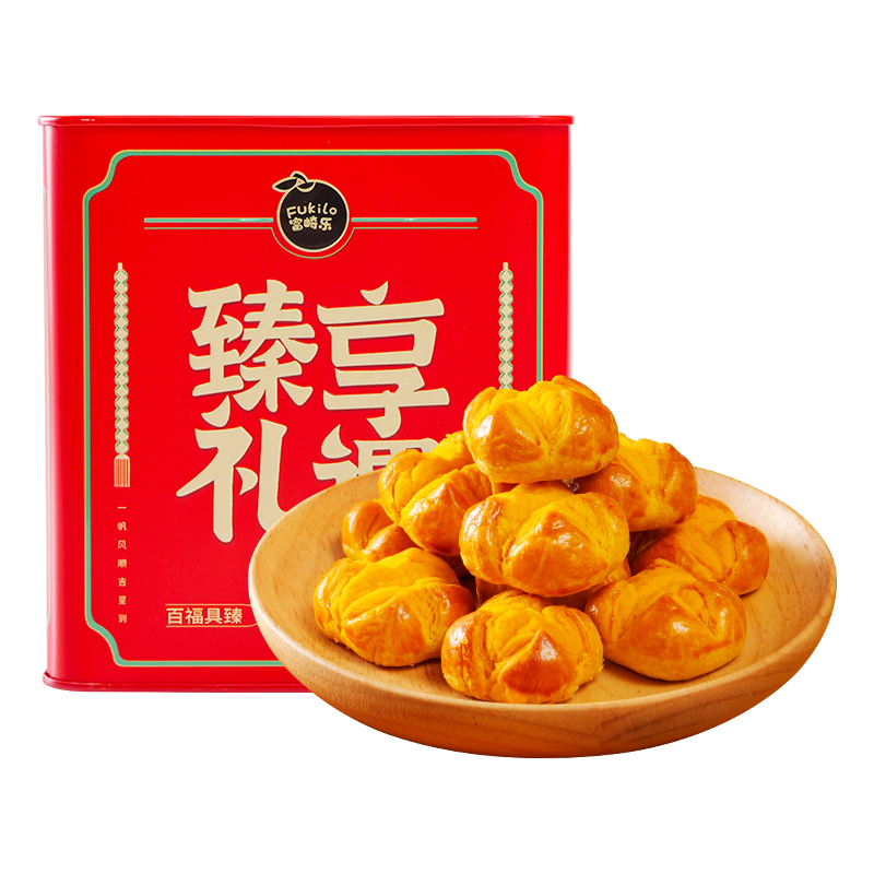 富崎乐（Fukilo） 笑口咸蛋酥 糕点 220g*2 红色（单位：组）