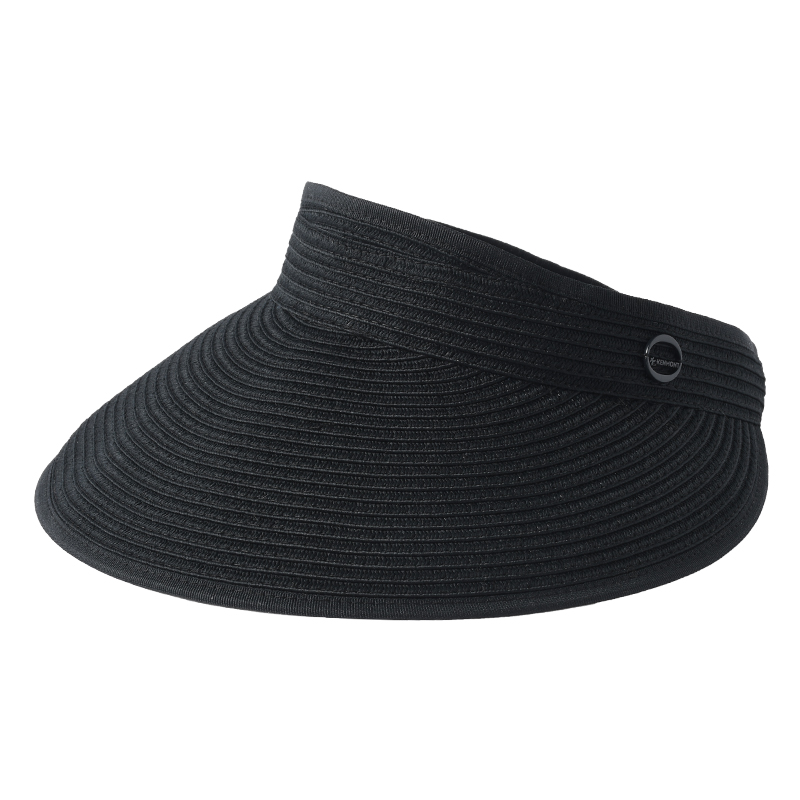 卡蒙（Kenmont） 蛋卷空顶帽可折叠发箍遮阳帽 KM-6057 成人款【适用头围55-60cm】(可调节) 092赫本黑（单位：顶）