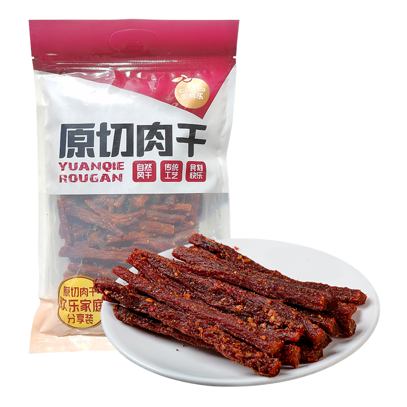 富崎乐（Fukilo） 原切肉干 麻辣味 500g*1 红色（单位：袋）